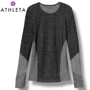 Athleta Remarkawool Merino Wool Blend Crew Neck Top Knit Baselayer | Size L